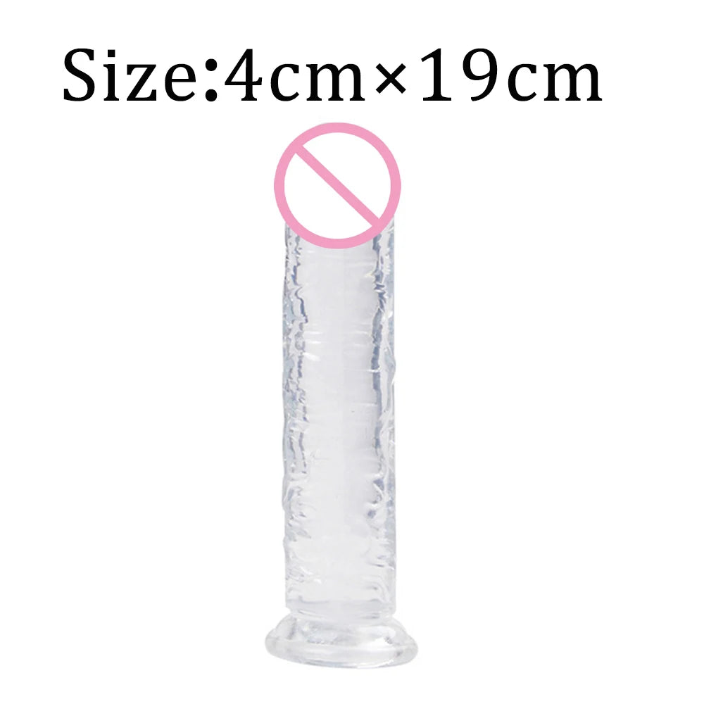 Realistic Dildo Adult Toys Transparent Dildo Suction Cup Jelly Women Erotic Sex Toys Soft Clitori Vaginal Masturbators Penis