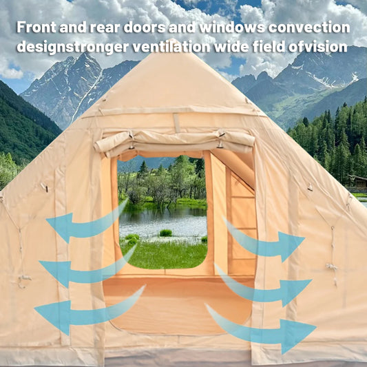 Inflatable camping tent 4-8 people with windows portable water-resistant camping tent Four season tents