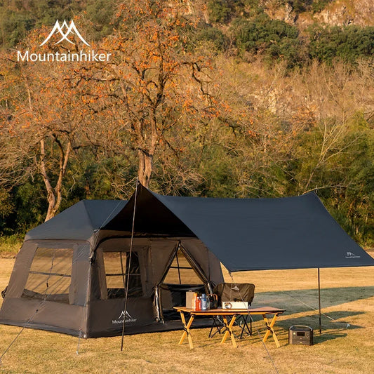 MOUNTAINHIKER Outdoor Camping 4-5 Person Waterproof Family Awning Beach Tent Quick Open Fishing Tent Picnic Park Anti-UV Shade