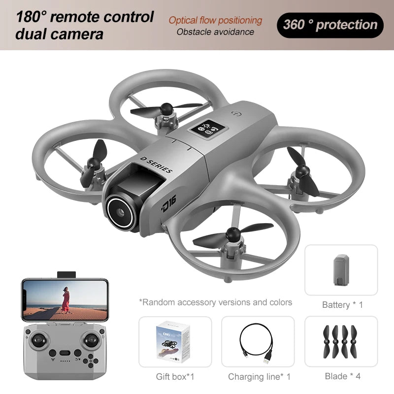 NEW Drones D16 GPS 8K Professional HD 180° Dual Camera 5G WIFI Brushless Motors Obstacle Avoidance FPV Foldable Quadcopter Drone