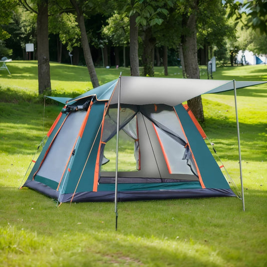 Automatic Camping Tent Sun-Protection Outdoor Folding Tent Waterproof Portable Hexagonal Tent for Family 3-4/4-6 People