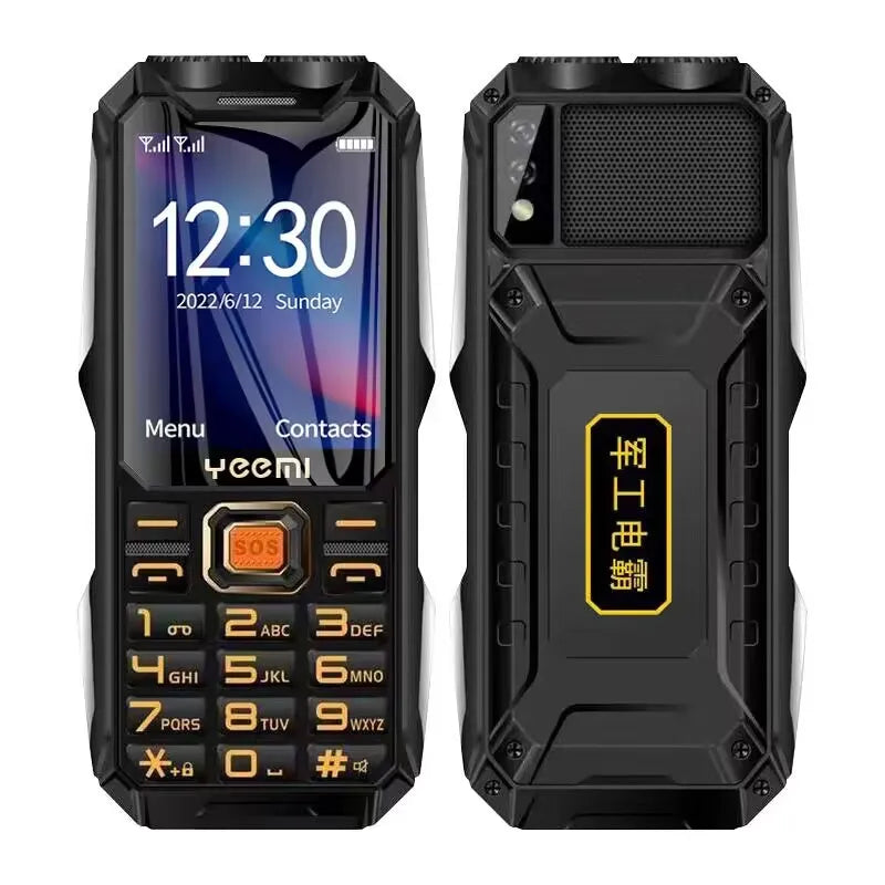 YEEMI Q8 GSM 2G Rugged Phone Big Battery Dual Flashlight 2.4inches HD Screen Dual SIM Mobile Phone Large Button Cellphone
