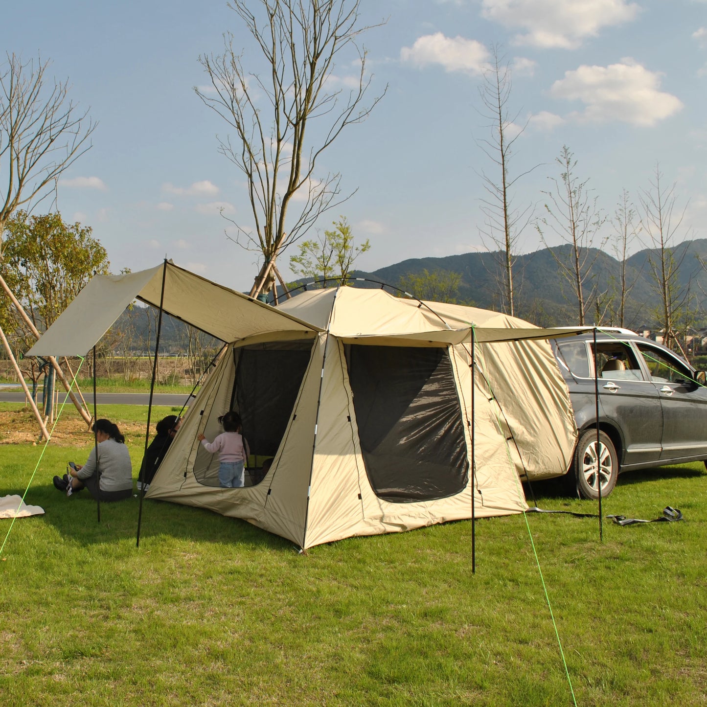 Tent for Camping, 6-Person Car Camping Tailgate Tent for Outdoor, Easy Set up with Canopy