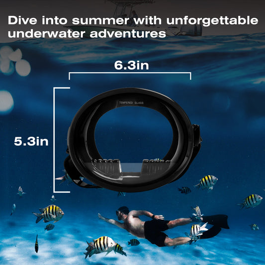 Adult Dive Mask: Wide View Anti-Fog Lens for Scuba, Snorkeling & Freediving - Comfortable Water Goggles