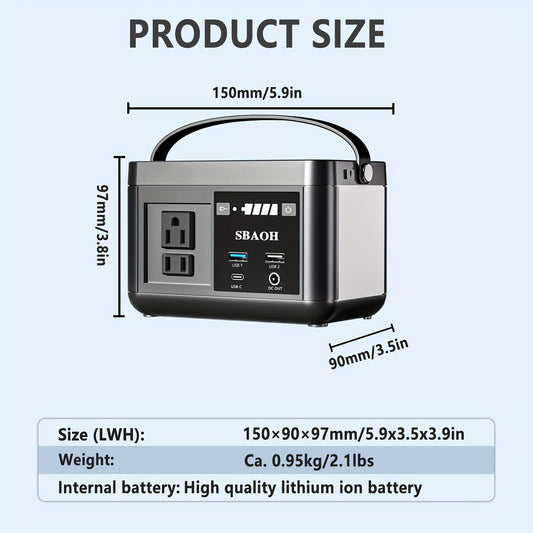Portable Power Station 88.8WH, Solar Generator Lithium Battery Power 110V AC USB-C Power Delivery Solar Generators For Camping, Road Trips, Emergency Power