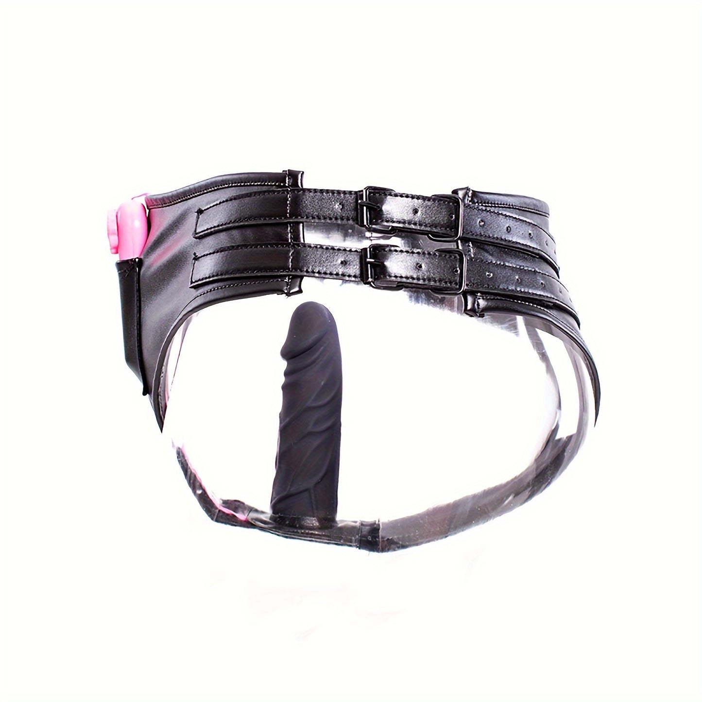 SM Restraint Thick Faux Leather Panties with Silicone Dildo Strap-On, Bondage Dildos for Women and Men, Vaginal Plug, Anal Plug, Thrust Flirt Toy - Hand Washable, Professional Dry Cleanable, Adult Entertainment | Faux Leather