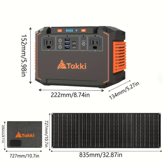 Portable Solar Generator with Solar Panels - 350W/150W Peak & Power Station, 240Wh/111Wh/88.8Wh, /USB Outlets, Compatible for Camping, Emergency Backup, CPAP, Fans, Laptops, Mini Fridge (Solar Panels Included)