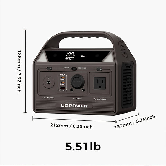 192Wh 200W Portable Power Station Solar Generator (40W Solar Panel Optional), High Capacity LiFePO4 (LFP) Battery Power Bank, with 2x 110V AC Outlets, DC USB-C Ports, LED Light, Powek Bank for Outdoor Camping Hiking Road Trip