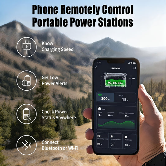 Advanced 3000W/1000W Solar Generator with Smart APP & Frequency Tracking - 1.6Hr Rapid Charge, LiFePO4 Battery for 10-Year Service, 30dB Ultra-Quiet Portable Power