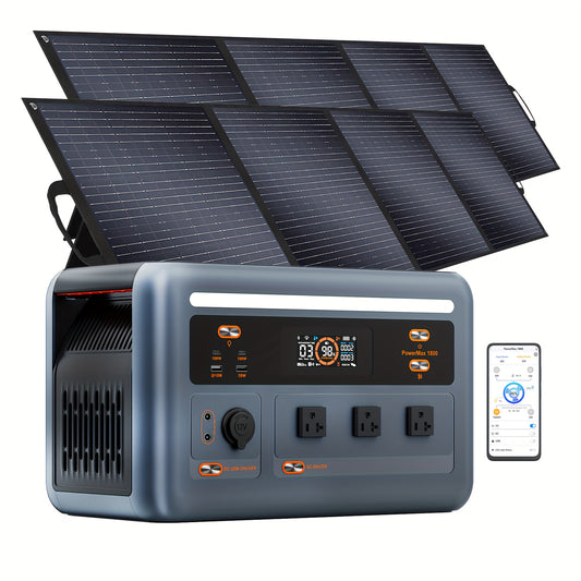 OSCAL PowerMax 1800 Power Station with 2X200W Solar Panel, 400W Solar Panel, 1024Wh Solar Generator, 800W Fast Charging, APP Control Battery Backup for Home, Camping & RVs, Portable Power Station with Solar Panel, Generator f