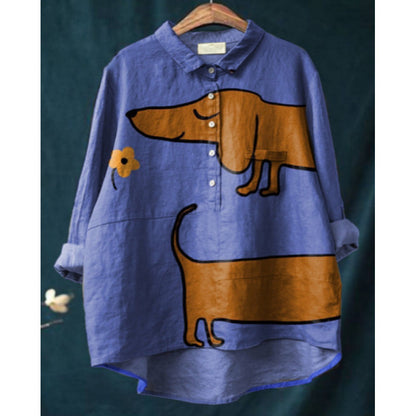 Women's 3D-patterned Long-sleeve Button-up Top