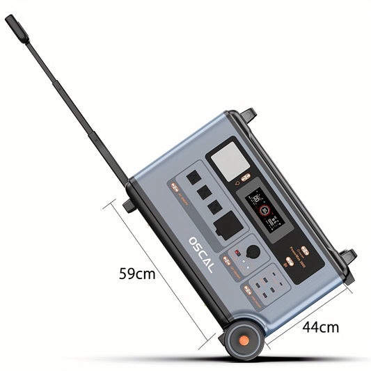 OSCAL 3600Wh Solar Generator PowerMax 3600 with 3x400W Panel | 4 AC Outputs (7200W Peak), 1.2H Full Charging, App Control, Emergency Power Station for Home, Camping & RVs, Includes Bonus 30W Solar Panel