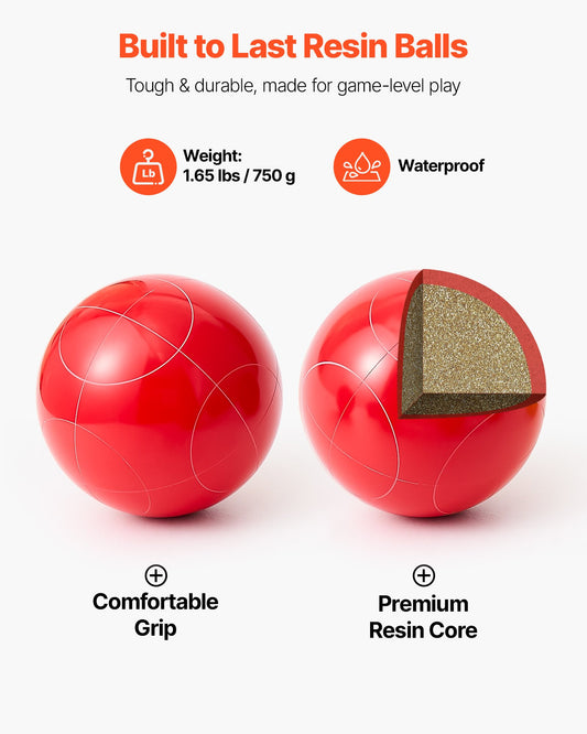 Bocce Ball Set Bocce Ball Game Set 90 Mm 8 Resin Balls 4 Colors For Beach