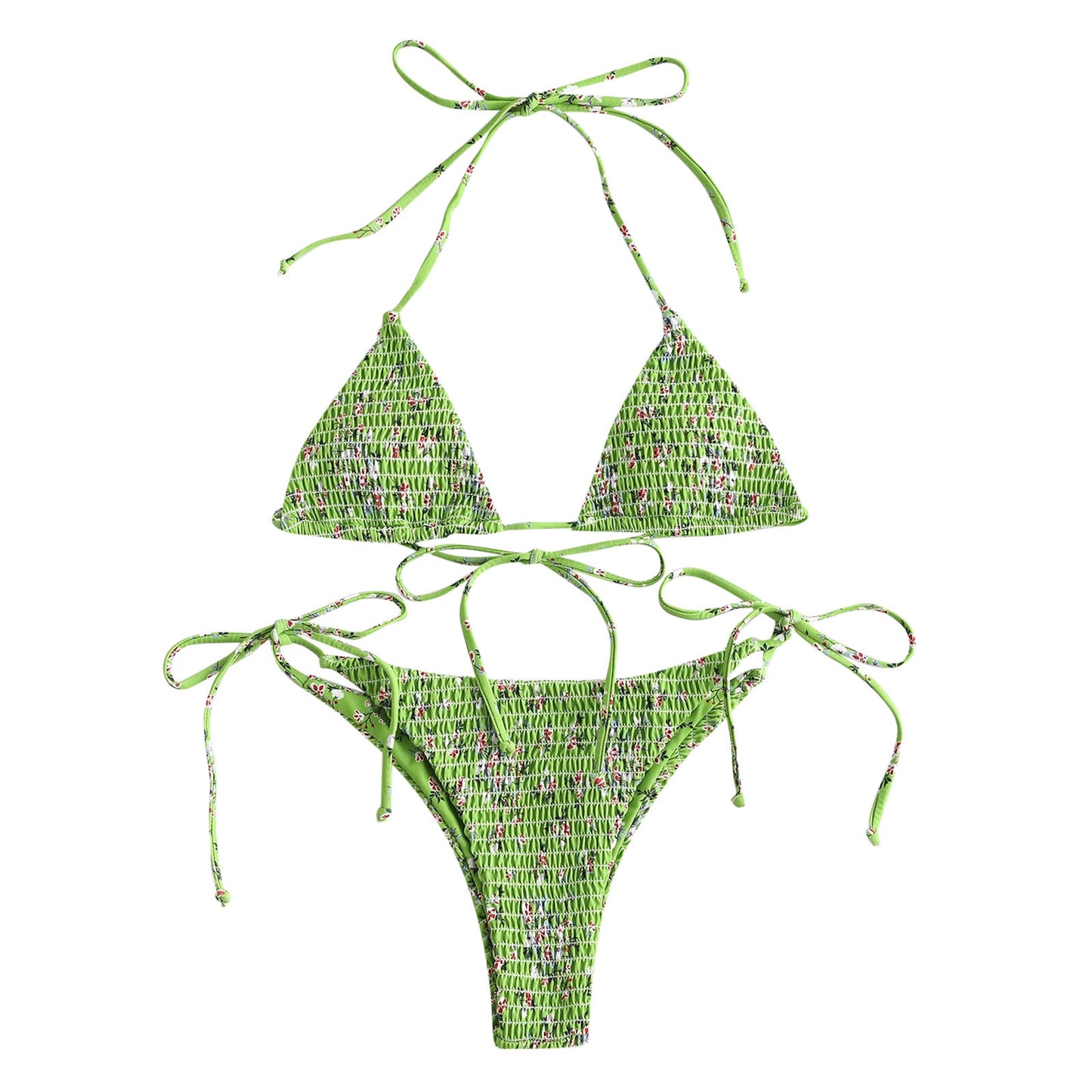 European And American Ladies Split Print Bikini Swimsuit