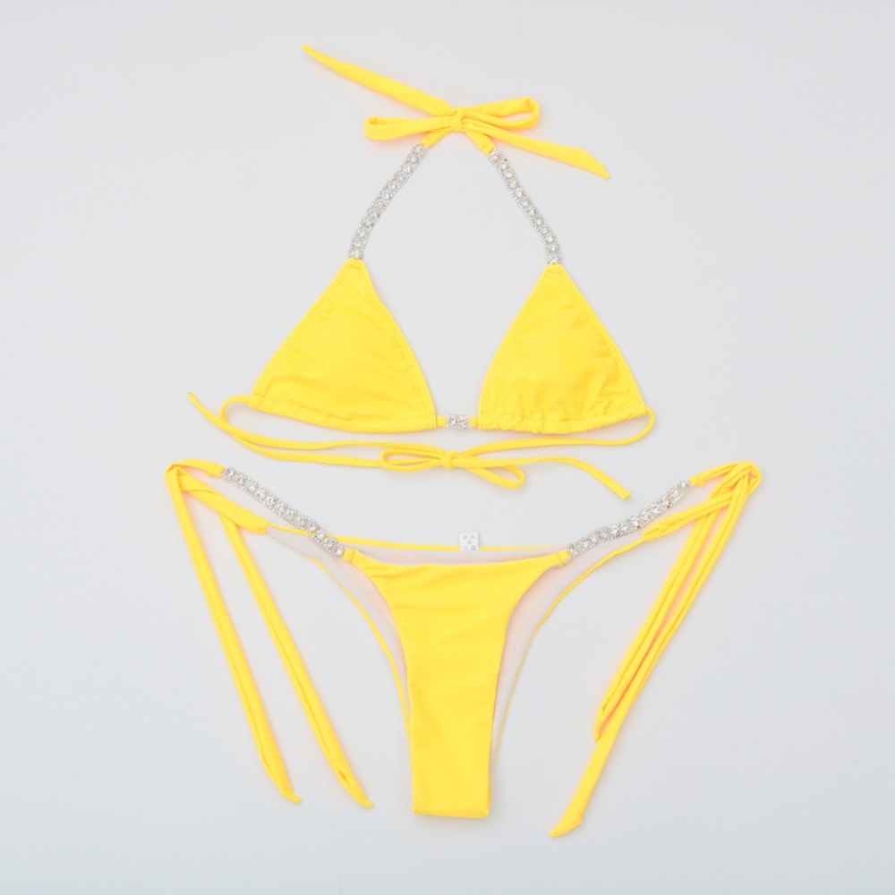 Crystal Diamond Bikini Set Sexy Swimming Suit For Women Swimsuit Push Up Swimwear Brazilian Bathing Suits Summer Beach Wear