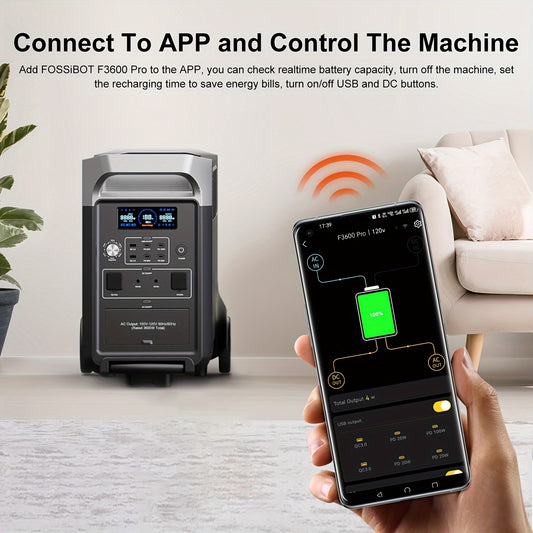 FOSSiBOT F3600 Pro Solar Generator, 3840 Wh LiFePO4 Portable Power Station, 3 X 230 V AC Output 3600 W 7200 W Peak, Storm Generator, Fast Power Storage, Charging, Travel Power Station, Outdoor Road Trips, Christmas, Festival,