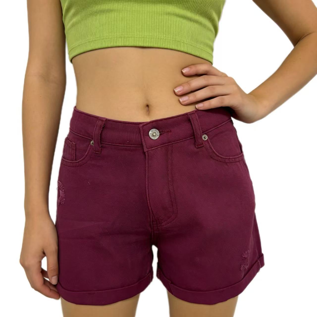 Casual Retro Distressed Womens Denim Shorts