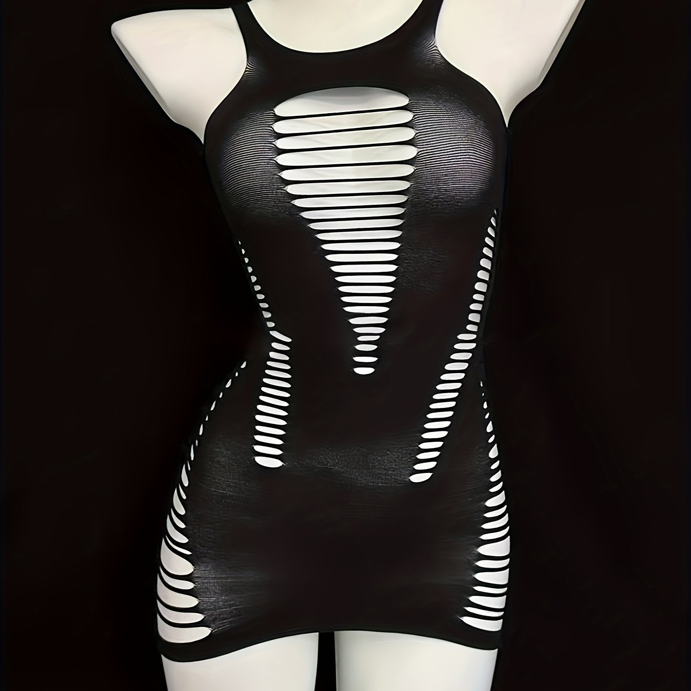 Hot Ripped Fisher Dress, Hollow Out Sleeveless Bodycon Dress, Women's Sexy Lingerie & Underwear