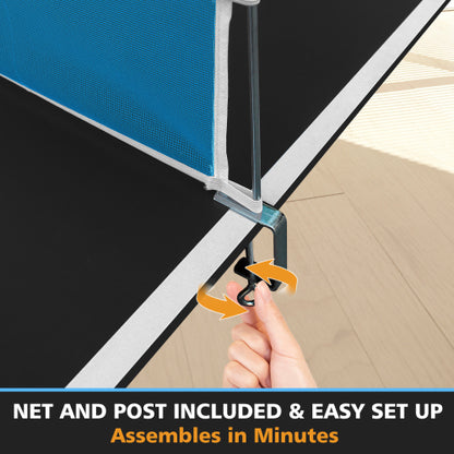 7 X4ft Black Mid-Size Ping Pong Conversion Top Foldable & Portable Table Tennis Table Top For Indoor Games