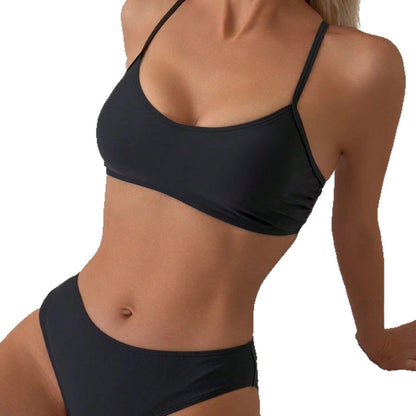 European And American Solid Color Sexy Bikini Swimsuit