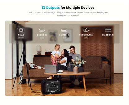 OUPES 2000w 1024Wh Portable Power Station Backup LiFePO4 Battery, 110V/2000W Pure Sine Wave AC Outlet, Solar Generator For Outdoors Camping Travelling And Emergencies.