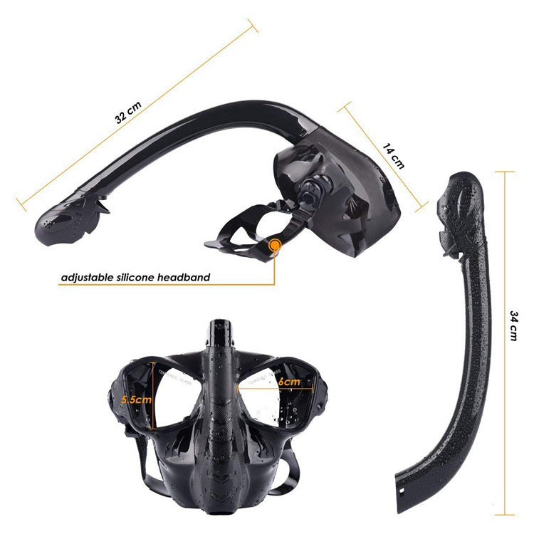 Snorkeling full cover full dry diving mask diving equipment silicone diving mask