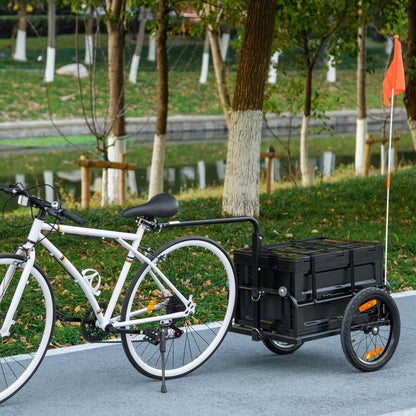 Trailer for Bike, Bicycle Cargo Trailer with Removable Storage Box, Galvanized Bottom