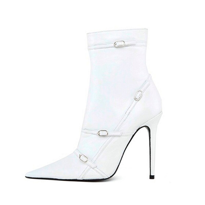 Women's Shoes New Autumn Thin High Heels Sexy Pointed Toe Black Beige Dress Party Wedding Lady Shoes Ankle Boots 41