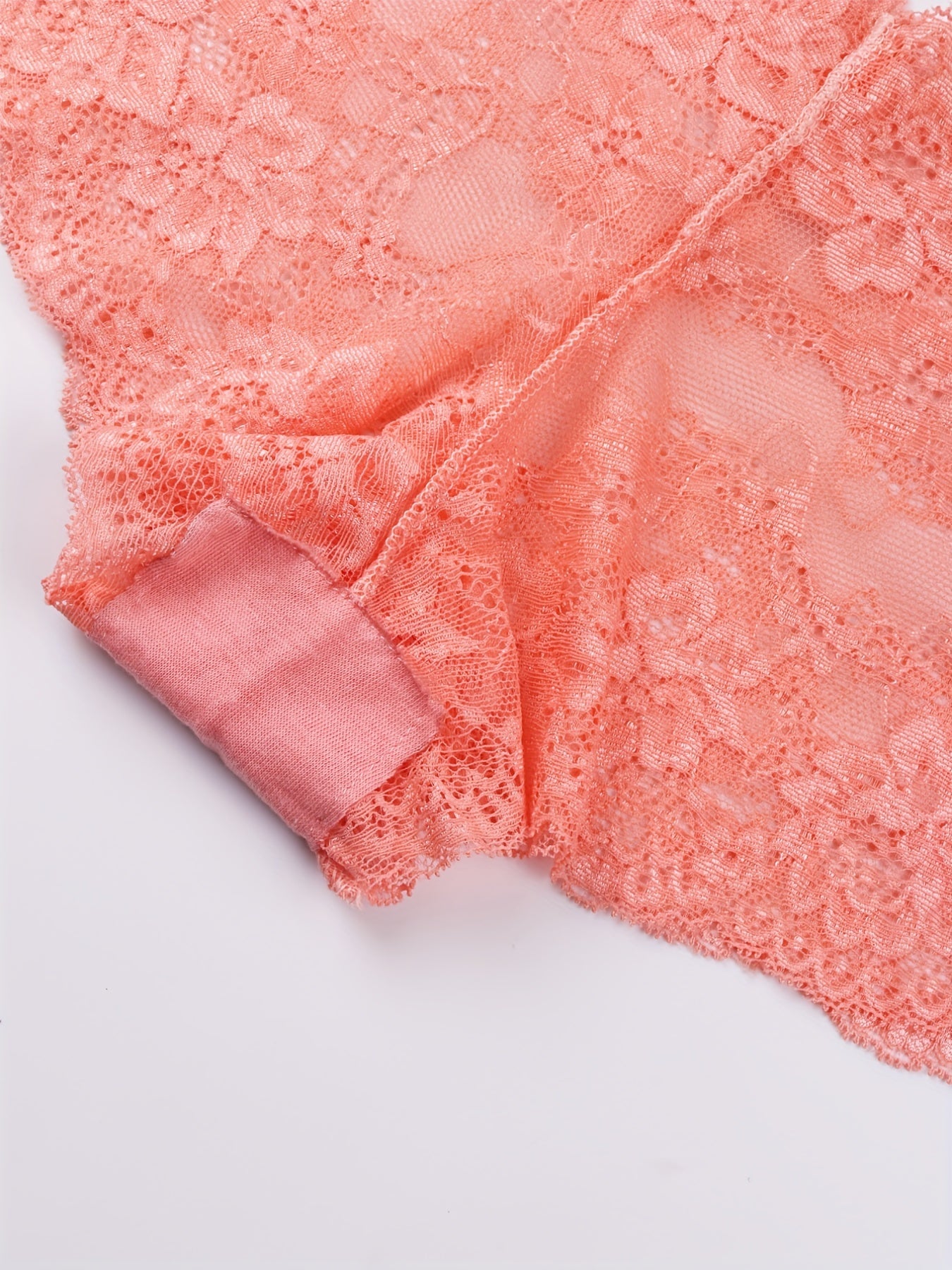 6pcs Floral Lace Boyshort Panties, Soft & Comfortable Scallop Trim Panties, Women's Lingerie & Underwear