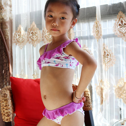 Girls Bikini Swimsuit Flamingo Kids Swimsuit