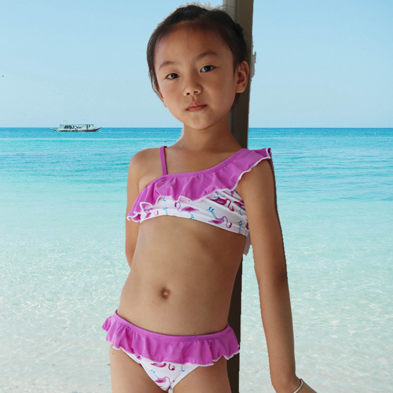 Girls Bikini Swimsuit Flamingo Kids Swimsuit