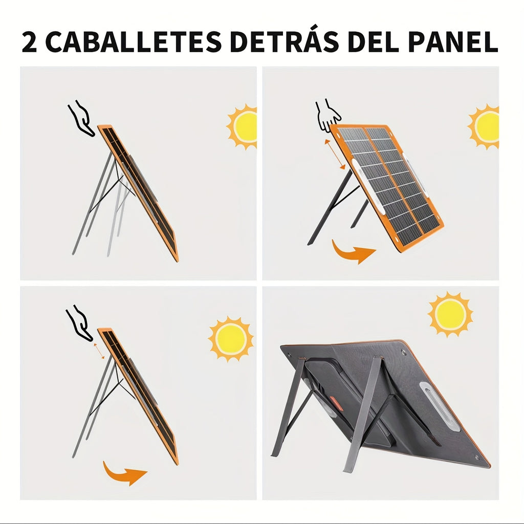 Camping Power Station With Solar Panel Portable, 120W Battery Power Generator With 60W Solar Panel, 98Wh/26400mAh Lithium Battery Bank With 110V AC Outlet, Solar Generator Kit For Home, RV, Outdoor, Travel, Emergencies