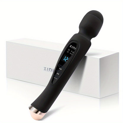 Rechargeable Personal Massager, 12 Patterns Massager, Personal Massager for Women, Quiet & Massager for Women, Digital Display Wand Massager for Neck, Back Pain Relief - Black, Dildo