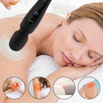 Rechargeable Personal Massager, 12 Patterns Massager, Personal Massager for Women, Quiet & Massager for Women, Digital Display Wand Massager for Neck, Back Pain Relief - Black, Dildo