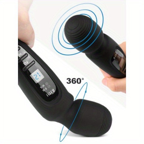 Rechargeable Personal Massager, 12 Patterns Massager, Personal Massager for Women, Quiet & Massager for Women, Digital Display Wand Massager for Neck, Back Pain Relief - Black, Dildo