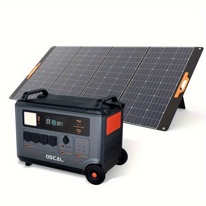 OSCAL PowerMax 6000 (Surge 12000W) Portable power station, 3600Wh LiFePO4 expandable solar generator with 4 AC sockets, 1.2 hours full charge, 10 ms UPS, suitable for home emergency, outdoor camping, road trips