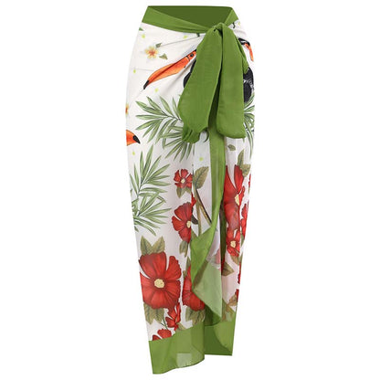 Women's One Piece Swimsuit Dress Vintage Swimwear Luxury Print Cover Up Summer Beach Bathing Suits Skirt