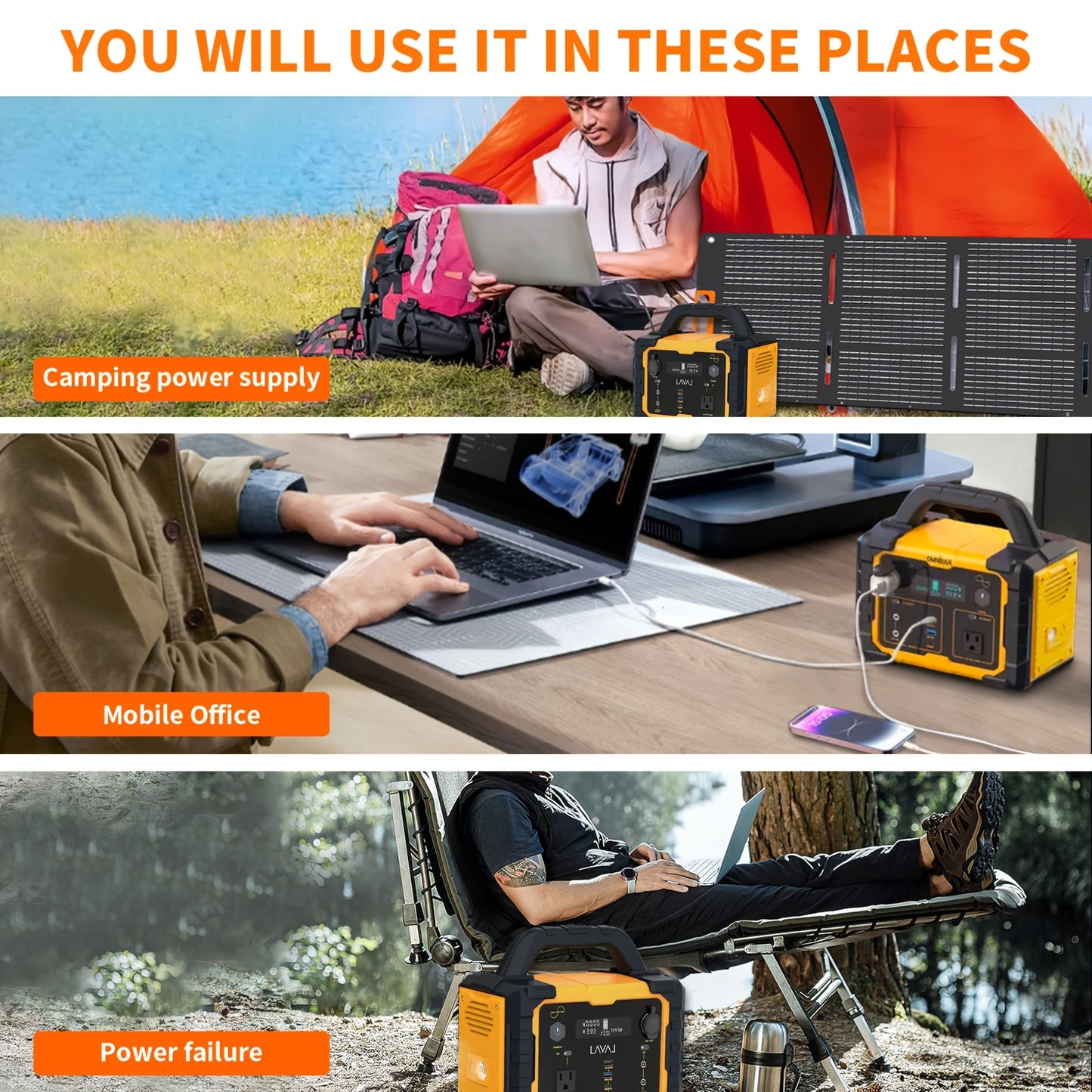 INNOVATIVE LIFE Portable Solar Generator 300W (peak 600W)/294WH With 100W Foldable Solar Panel Plug Charger Suitable For Hydraulic, Outdoor, Camping, Emergency Power, RV