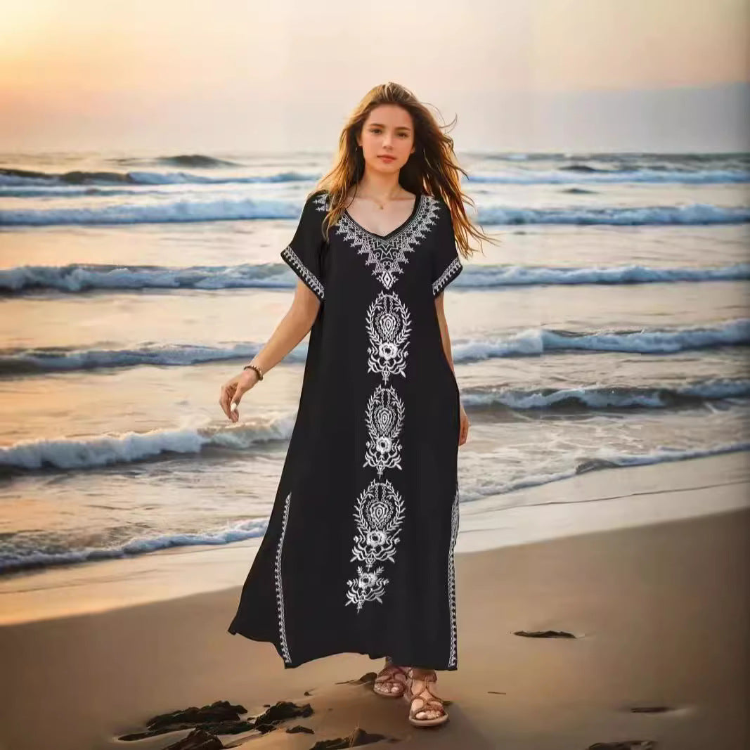 Dress  Loose Beach Cover-up Sunscreen Bikini Outerwear Beach Dress