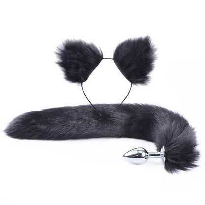 SM Erotic Fox Tail Anal Plug Metal Posterior Plug Adult Products Toys Artificial Tail Set Play