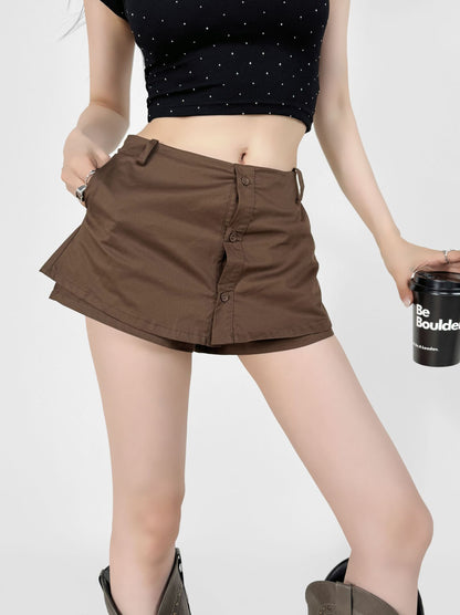 Fake two mini pants skirts
