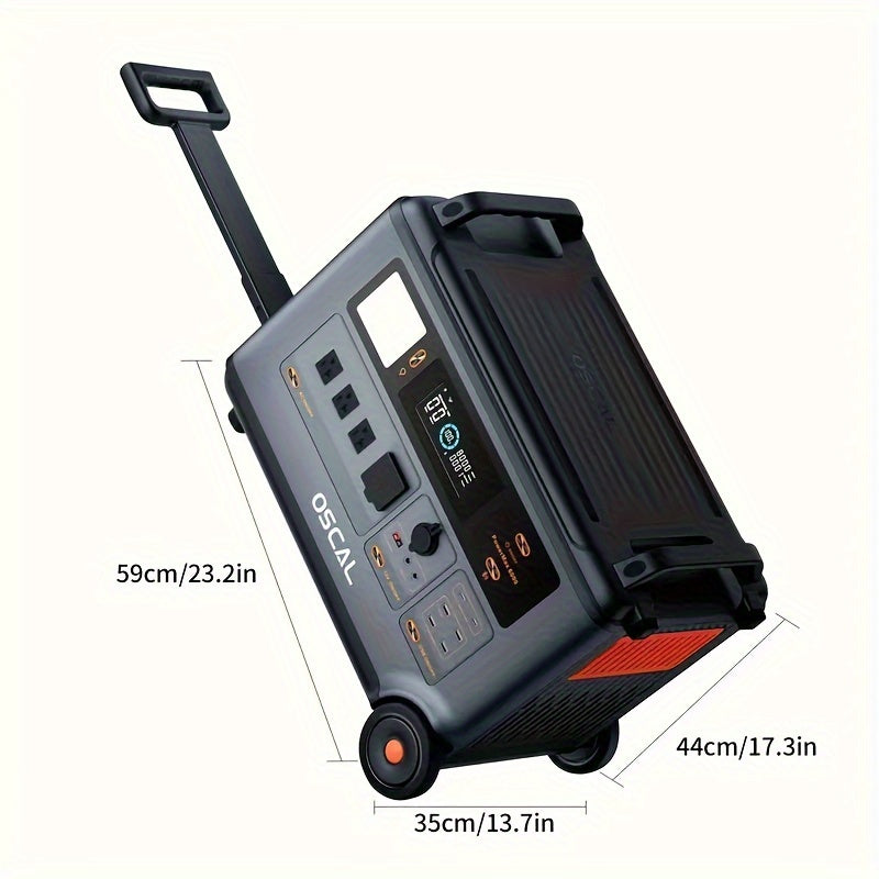 OSCAL PowerMax 6000 Portable Power Station - Surge 12000W, Expandable Solar Generator with 4 AC Outlets, Fast Charge in 1.2 Hours, 10ms UPS for Home Emergency, Camping & Road Trips