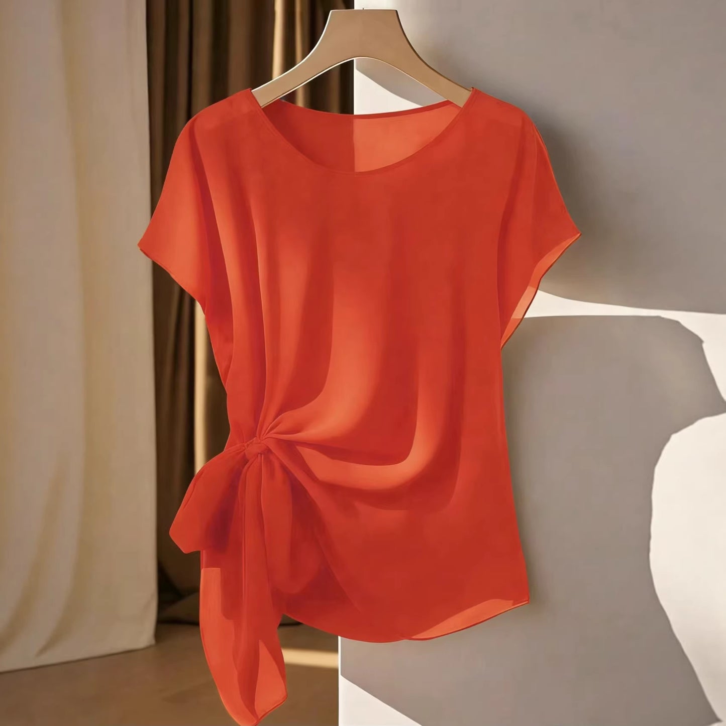Summer New Lightweight Womens Crew-Neck T-Shirt