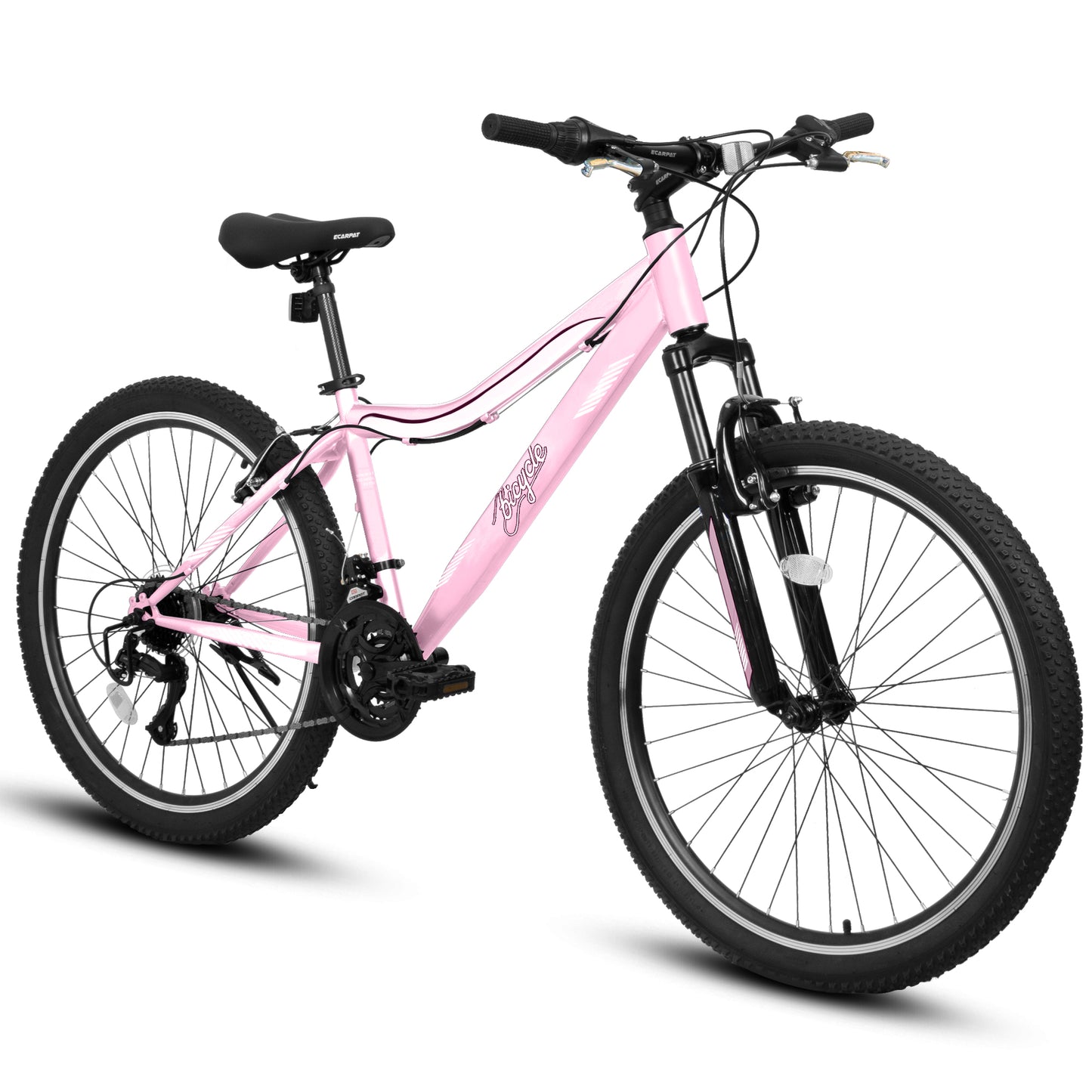 A24208D Mountain Bike 24 26 Inch, High-Density Carbon Steel Frame, 21 Speed, Front Suspension, Dual V-Brakes, Pre-Assembled For Men Women Teens