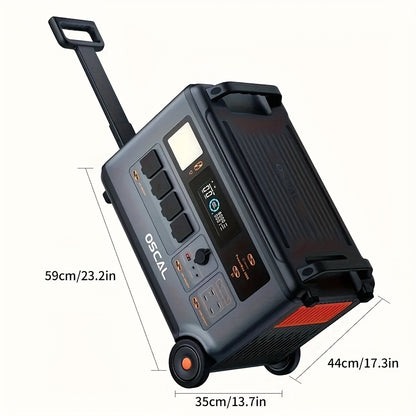 [PowerMax 6000, Solar Generator] OSCAL PowerMax 6000 Series Portable Power Station - 6000W(Surge 7200W) 3600Wh LiFeP04 Solar Generator with 400W Solar Panel, 1.4H Full Charge, 5ms UPS, DC/AC Bi-Directional Inverter for Home U