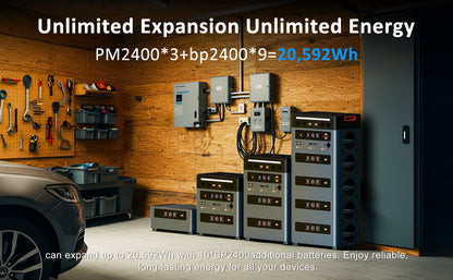 OSCAL Powermax 2400 Portable Power Station with 2pcs 200Watt Solar Panel | 2400W Solar Generator with 6× Longer Lifespan LiFePO4 Batteries, PowerHouse 1872Wh, Ideal for Home, Outdoor Camping, RV