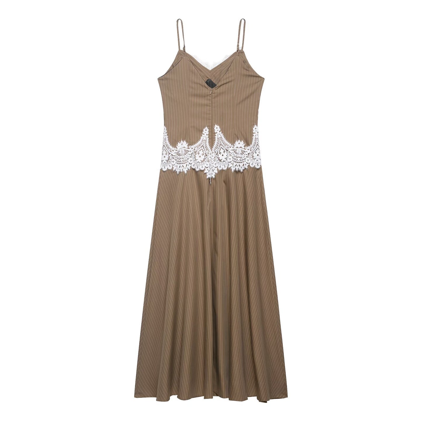 Chic Lace Spliced Strap Dress for Women Dress