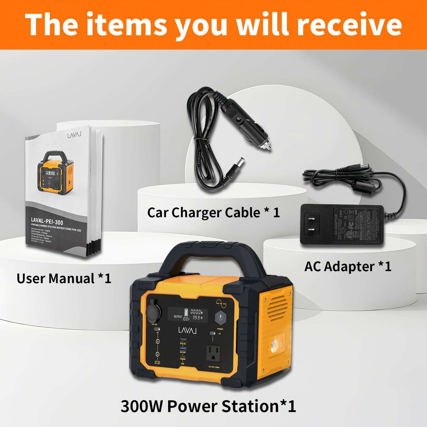 INNOVATIVE LIFE Portable Solar Generator 300W (peak 600W)/294WH With 100W Foldable Solar Panel Plug Charger Suitable For Hydraulic, Outdoor, Camping, Emergency Power, RV