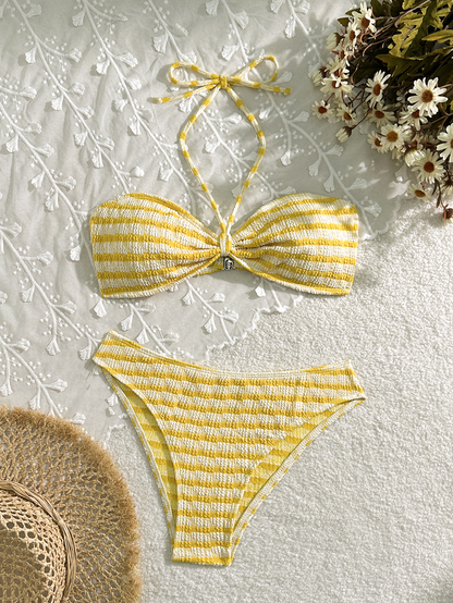 Bikini Split Striped Printed Swimsuit For Women