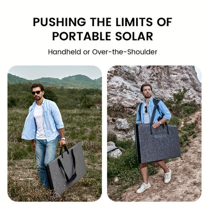NURZVIY 400/200 Watts Foldable Solar Panel, Luggable & Durable, Portable 400W/200 Solar Charger Complete With Adjustable Stand Case, 40V For Outdoor Adventures RV Solar Generator, Without Battery
